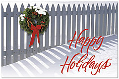 Hope your holiday season is filled with joy and happiness. Snowy Fence Postcard 9574P-B